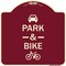 Signmission Park & Ride With Bicycle Graphic Heavy-Gauge Aluminum Architectural Sign, 18" x 18", BU-1818-23499 A-DES-BU-1818-23499 - alternate 1